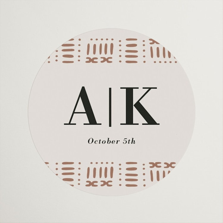 "Amari" - Wedding Favor Stickers in Ivory by Oma N. Ramkhelawan - Front
