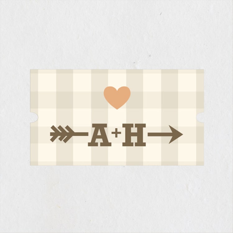 "Love Struck" - Wedding Favor Stickers in Pale Salmon Peach by The Social Type - Front