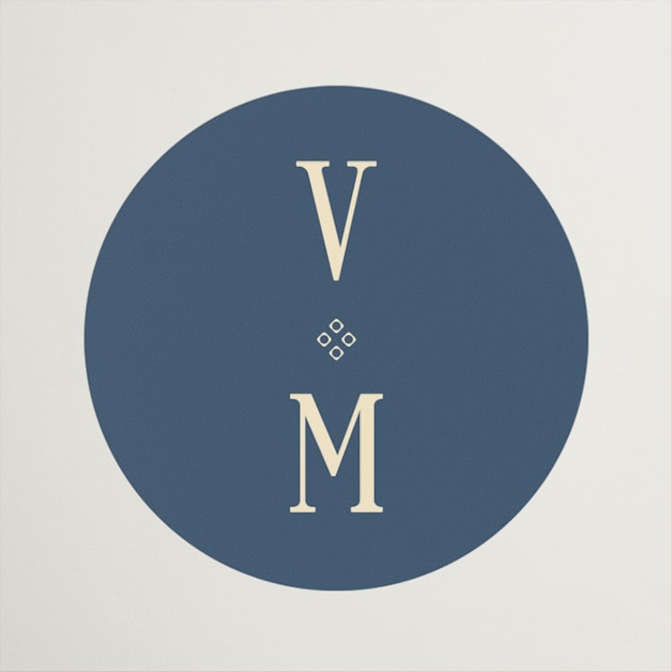 "Woven" - Wedding Favor Stickers in Navy by Baumbirdy - Front