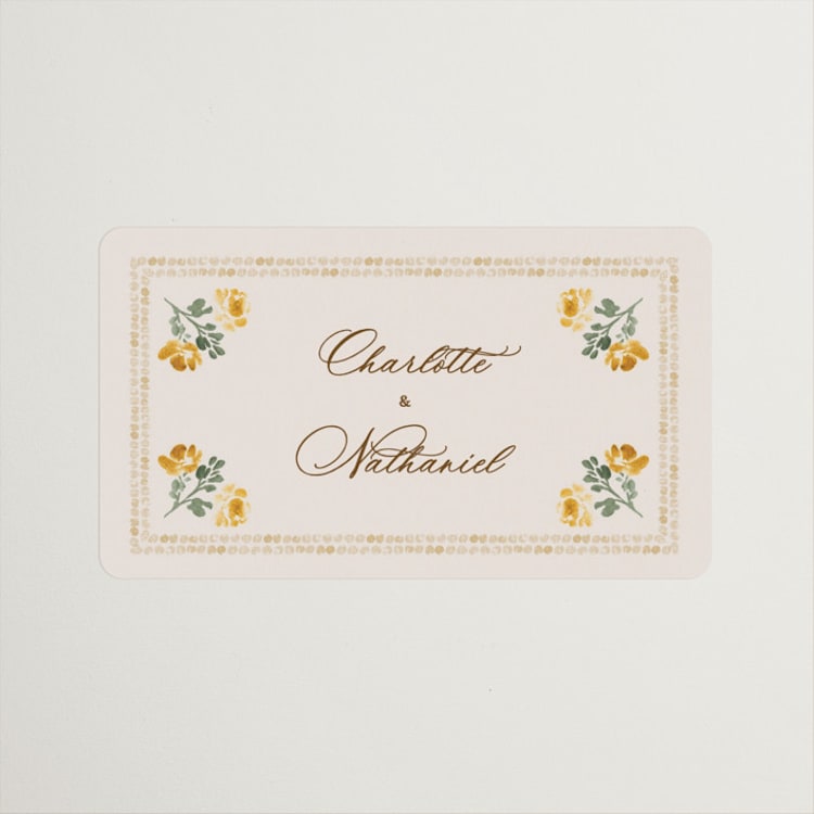 "Tuileries" - Wedding Favor Stickers in Golden by Claudia Orengo - Front