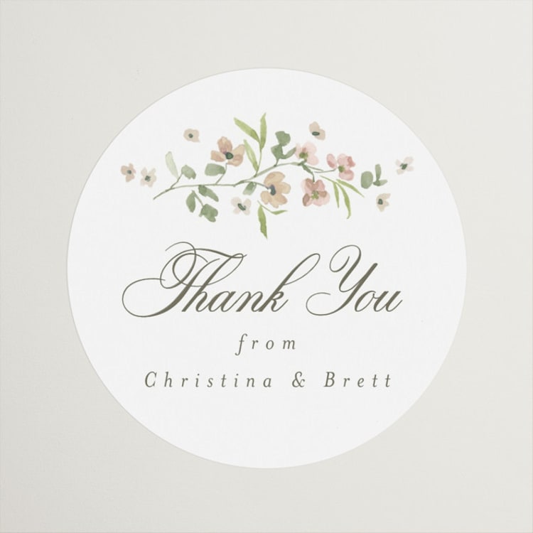 "Posy" - Wedding Favor Stickers in Blush by Everett Paper Goods - Front