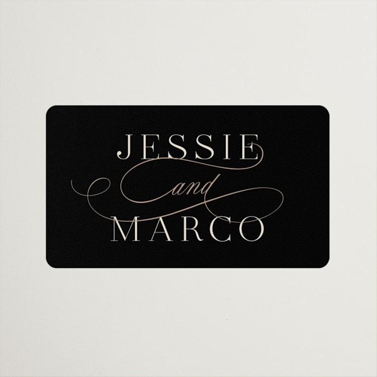 "Black Tie Affair" - Wedding Favor Stickers in Onyx by Hooray Creative - Front