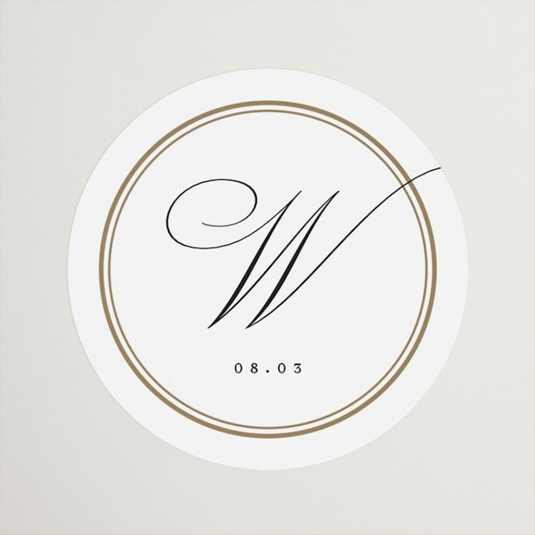"Elegant Type" - Wedding Favor Stickers in Pearl by Leah Bisch - Front