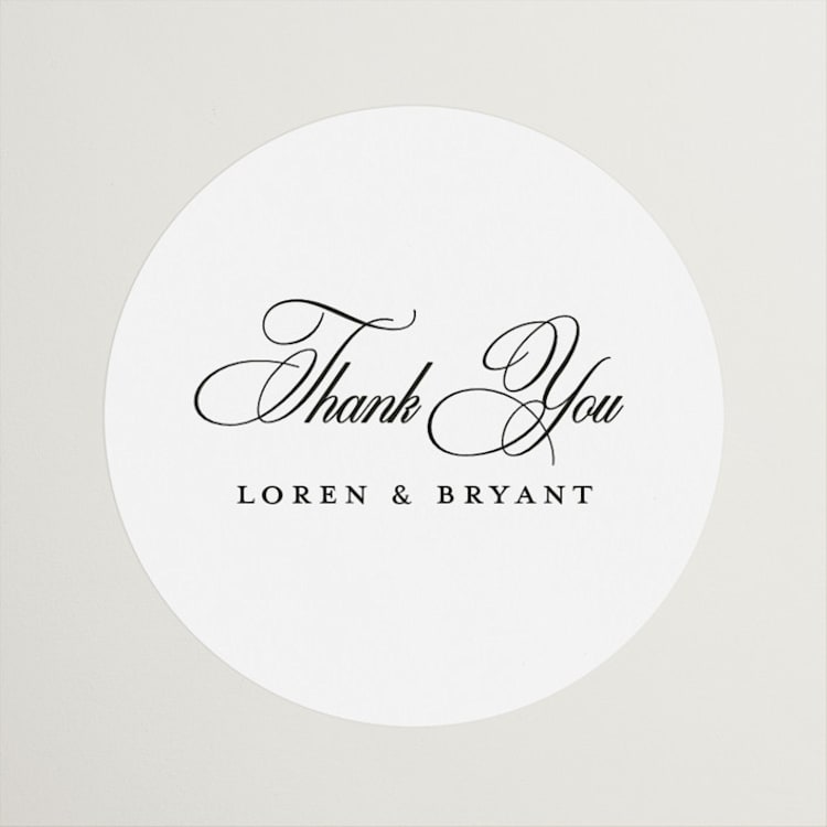 "Loren" - Wedding Favor Stickers in Cotton by Christie Garcia - Front