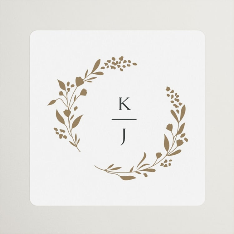 "Embrace" - Wedding Favor Stickers in Cloudy by Jennifer Postorino - Front