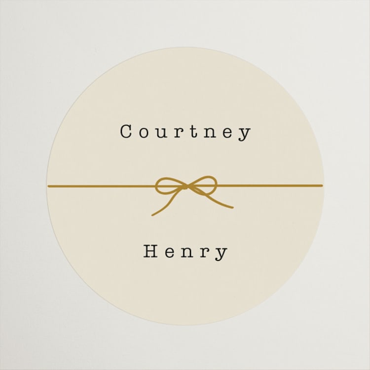 "Bow Tie" - Wedding Favor Stickers in Ivory by Baumbirdy - Front