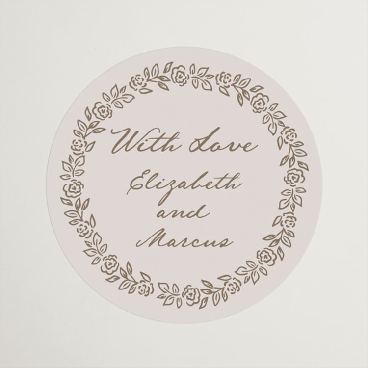 "Manuet" - Wedding Favor Stickers in Vanilla by Petra Kern - Front
