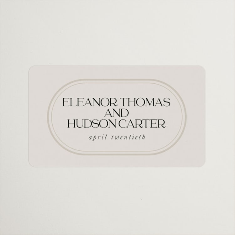 "oval" - Wedding Favor Stickers in Sandstone by lori jacobs wemple - Front