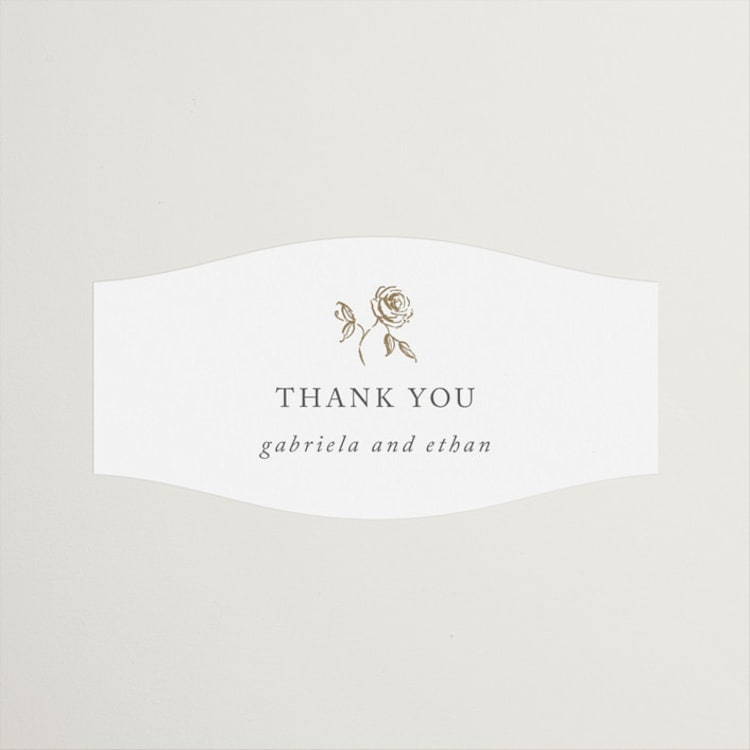 "Here With You" - Wedding Favor Stickers in Classic Bride by Design Lotus - Front