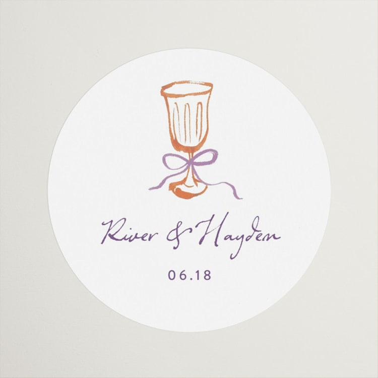 "tablescape drawing" - Wedding Favor Stickers in Hydrangea by Cass Loh - Front
