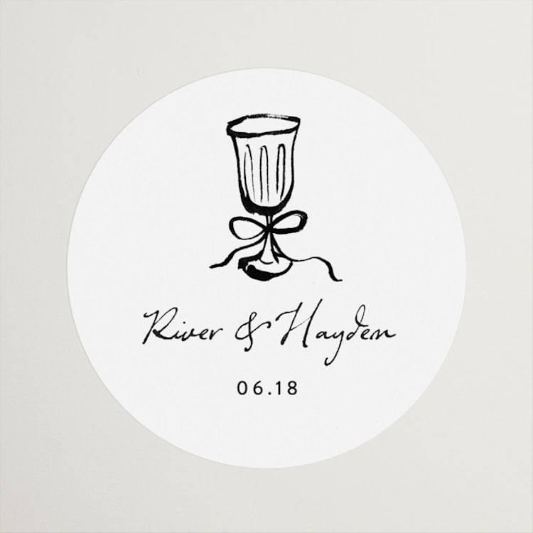 "tablescape drawing" - Wedding Favor Stickers in Black Dahlia by Cass Loh - Front