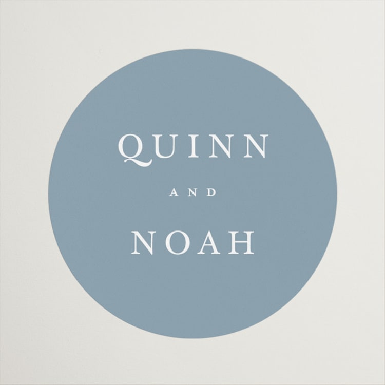 "Elegant bevel" - Wedding Favor Stickers in Dusty Blue by Stacey Meacham - Front