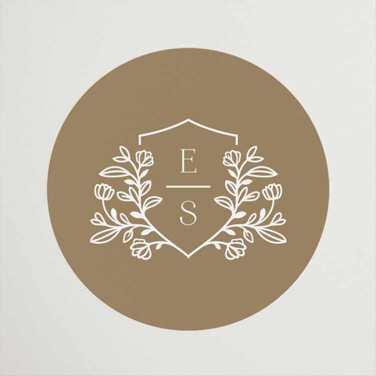 "Gold Crest" - Wedding Favor Stickers in Ivory by Mansi Verma - Front