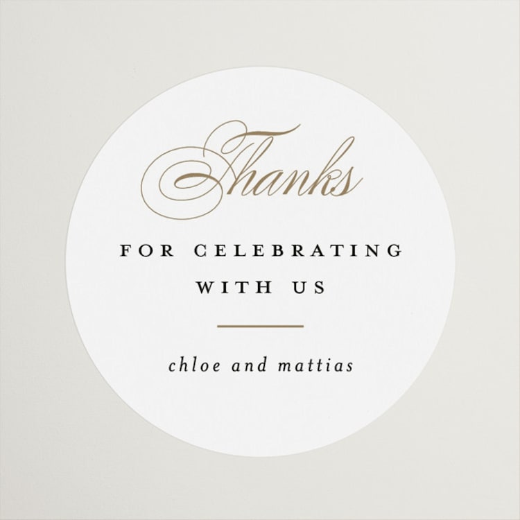 "Timeless" - Wedding Favor Stickers in Linen by Erica Krystek - Front