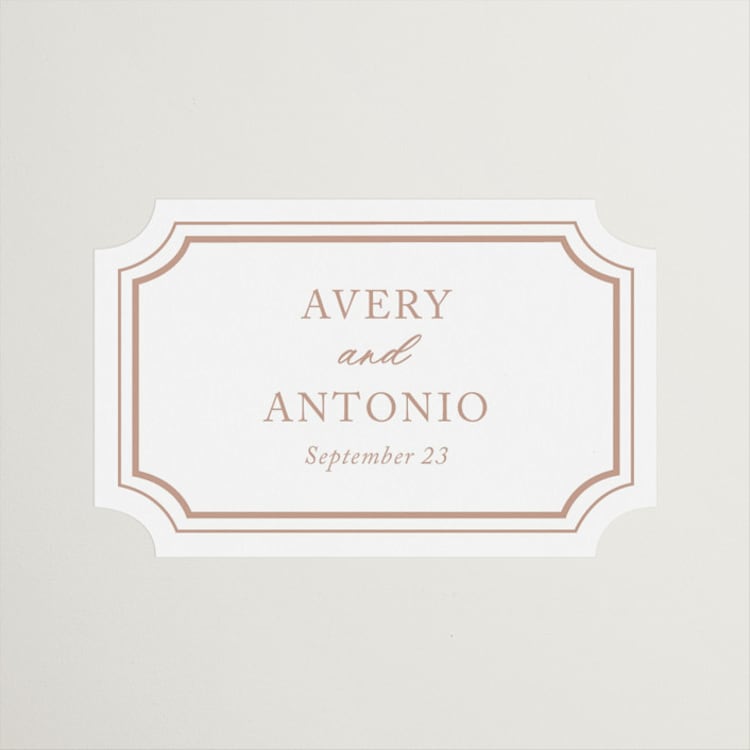 "Avery" - Wedding Favor Stickers in Dusty Pink by Jennifer Postorino - Front