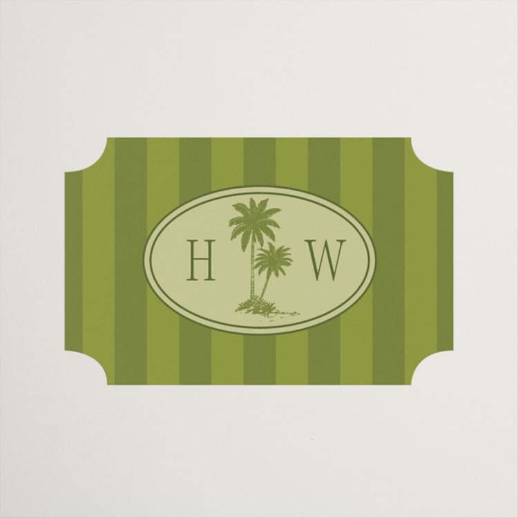 "West Coast Toile" - Wedding Favor Stickers in Palm by Jenna Holcomb - Front