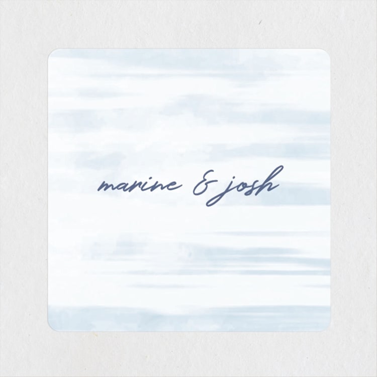 "Marine" - Wedding Favor Stickers in Wave by kelli hall - Front