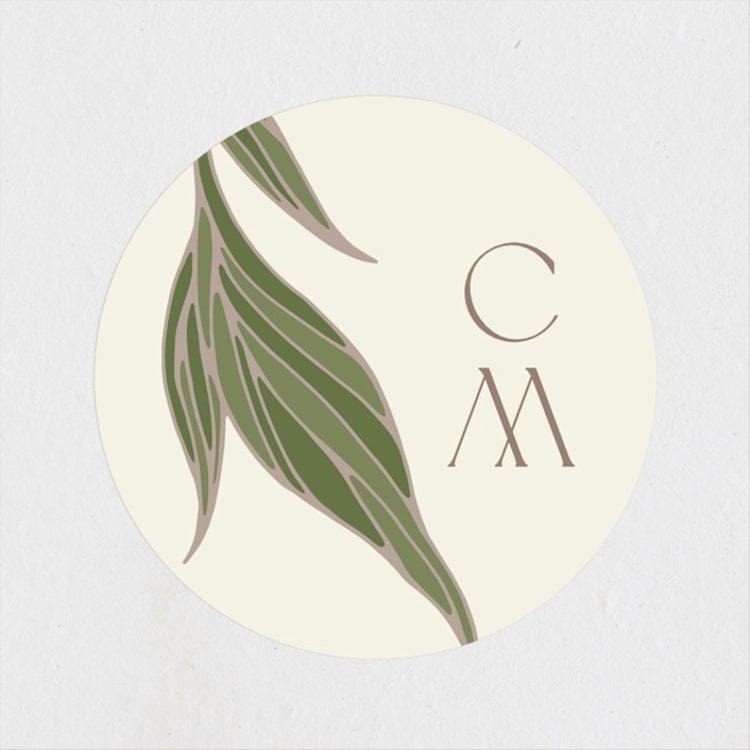 "1081" - Wedding Favor Stickers in Blush by GeekInk Design - Front