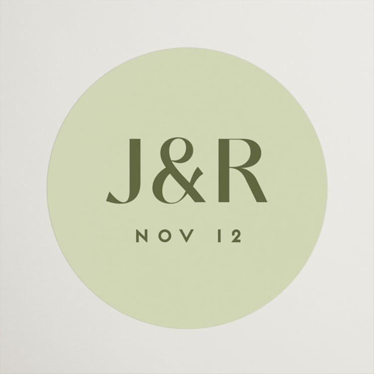 "News!" - Wedding Favor Stickers in Kiwi by Claudia Orengo - Front
