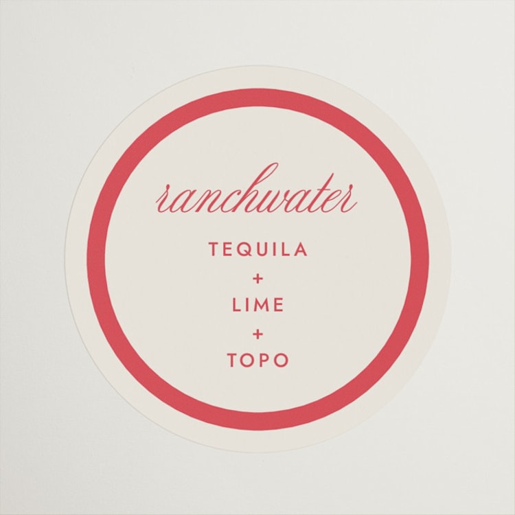 "Montauk" - Wedding Favor Stickers in Berry by Megan Davis - Front