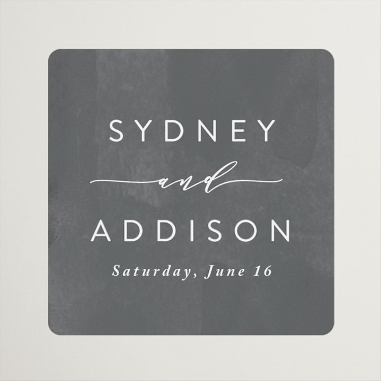 "Geo Chic" - Wedding Favor Stickers in Charcoal by Hooray Creative - Front