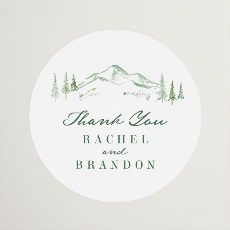 "Plain Air" - Wedding Favor Stickers in Meadow by Petra Kern - Front