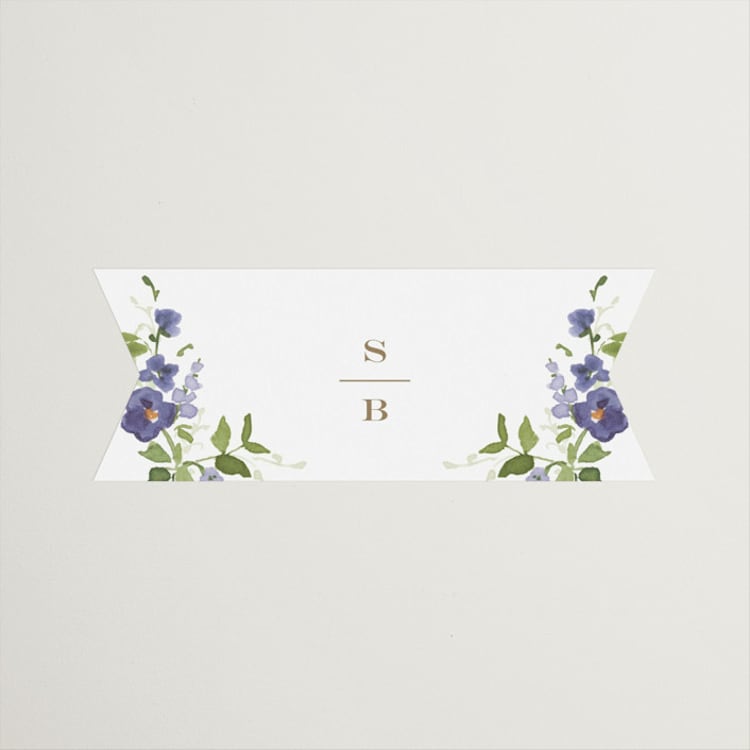 "Wildflower Trellis" - Wedding Favor Stickers in Iris by Everett Paper Goods - Front