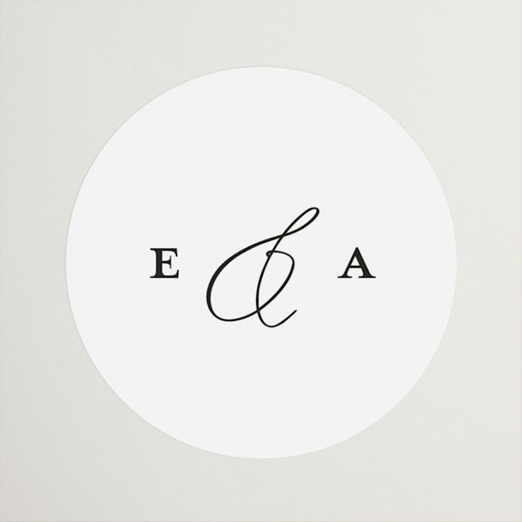 "Grande" - Wedding Favor Stickers in Cotton by Carolyn Nicks - Front