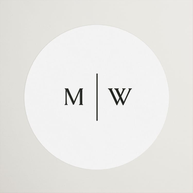 "Align" - Wedding Favor Stickers in Cotton by Jennifer Postorino - Front