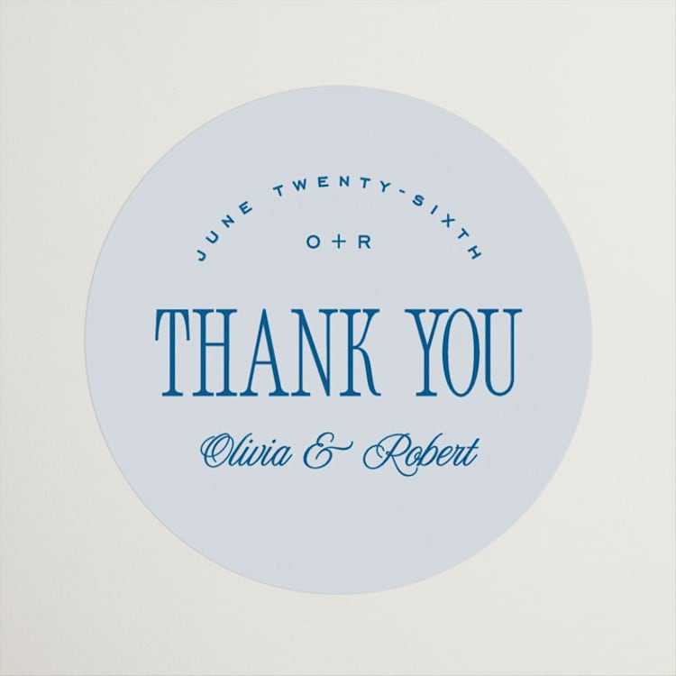 "Riviera" - Wedding Favor Stickers in Ocean by Kelly Schmidt - Front