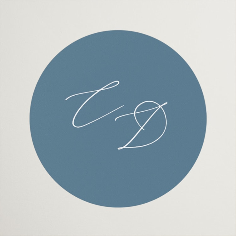 "Graceful" - Wedding Favor Stickers in Dusty Blue by Jennifer Postorino - Front