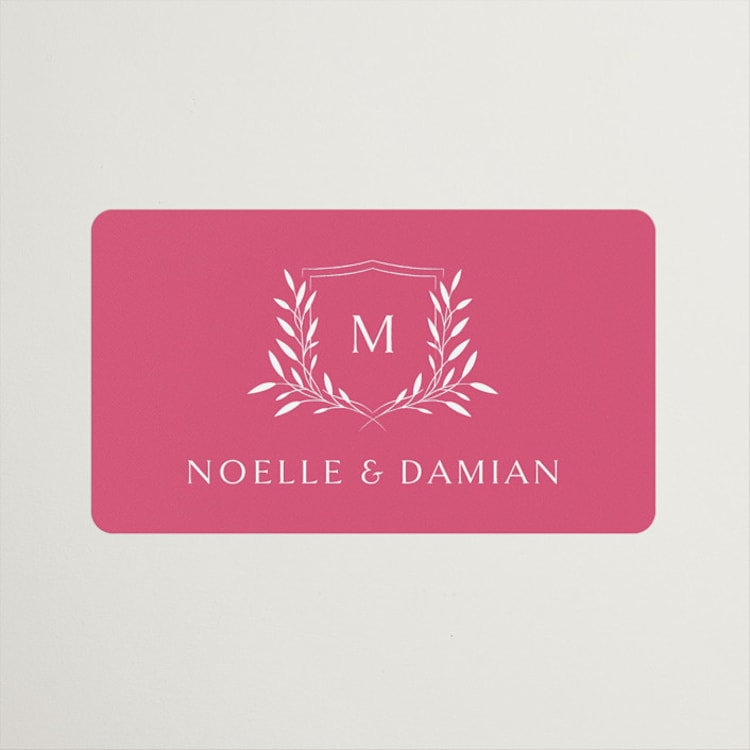 "Everlasting" - Wedding Favor Stickers in Carnation by Jennifer Postorino - Front