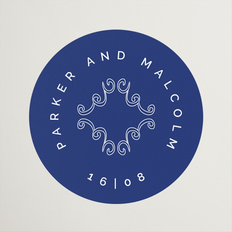 "Santorini" - Wedding Favor Stickers in Cerulean by Zani van Zyl - Front