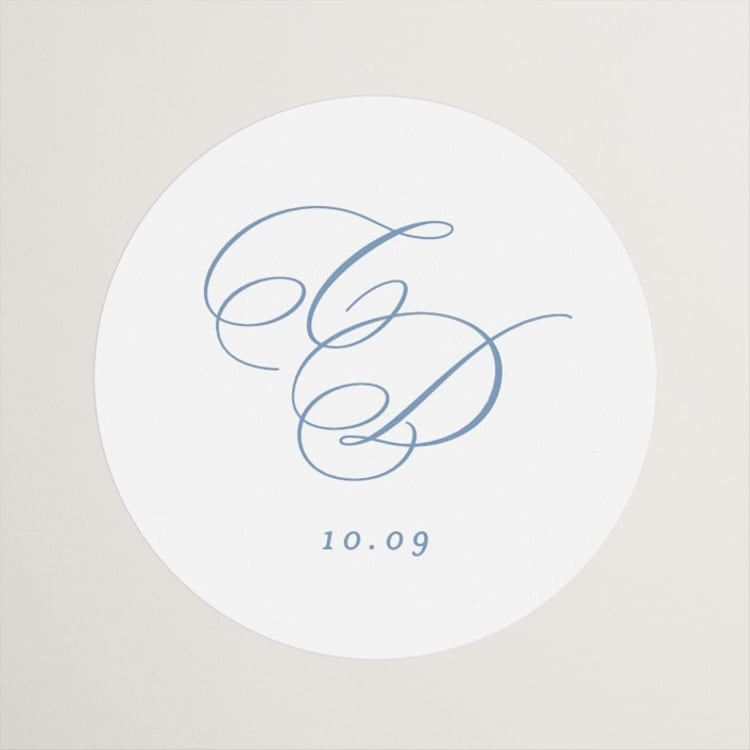 "Aristocratic" - Wedding Favor Stickers in Sky by Creo Study - Front
