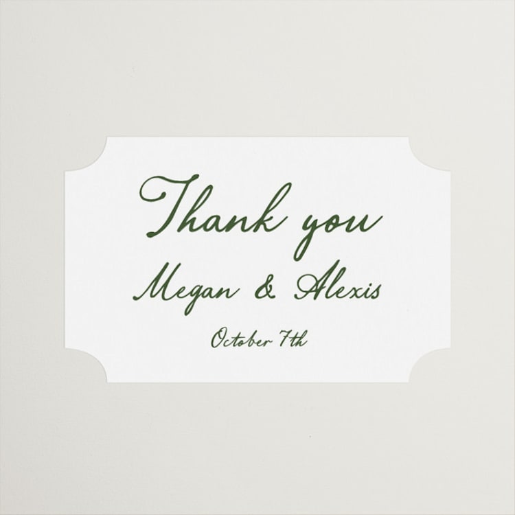"Handwritten" - Wedding Favor Stickers in Moss by Cass Loh - Front
