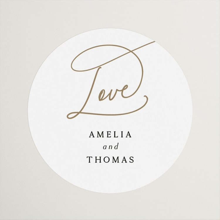 "The Wedding" - Wedding Favor Stickers in Marshmallow by Kaydi Bishop - Front