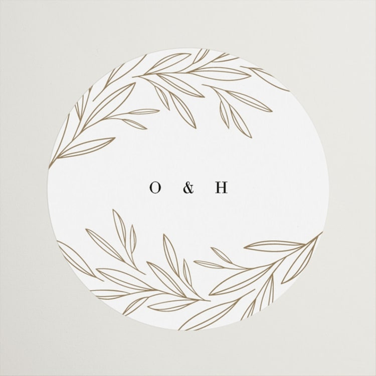 "Bianca" - Wedding Favor Stickers in Ink by Kristie Kern - Front