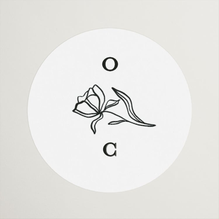 "Floral Cascade" - Wedding Favor Stickers in Alpine by Pixel and Hank - Front