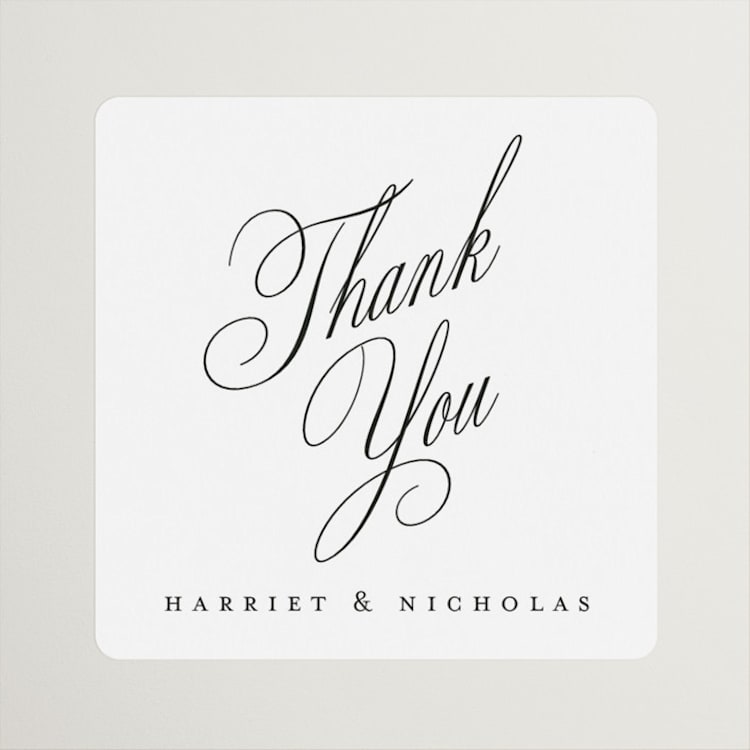 "Written with Love" - Wedding Favor Stickers in Noir Slate by Ana de Sousa - Front