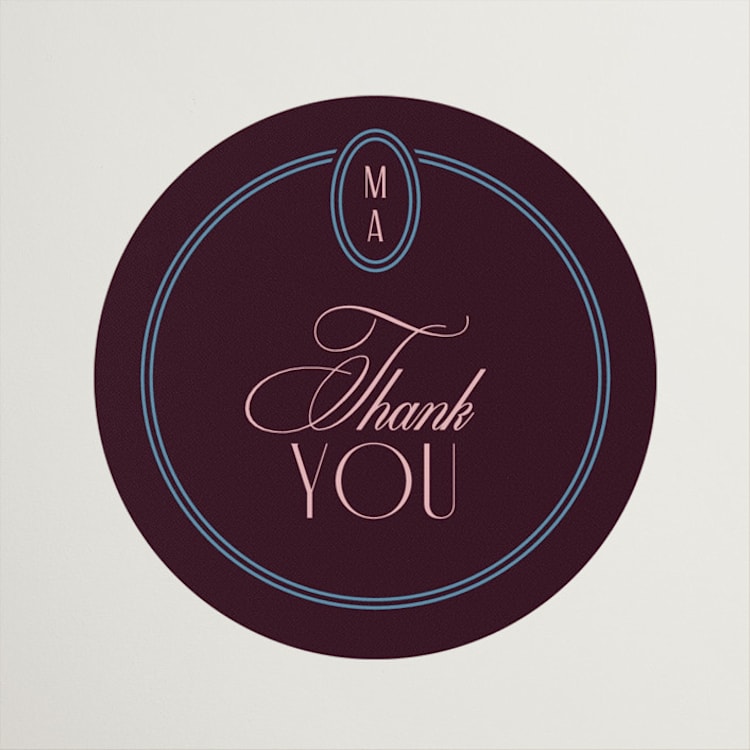 "sophisticate" - Wedding Favor Stickers in Plum by Owl and Toad - Front