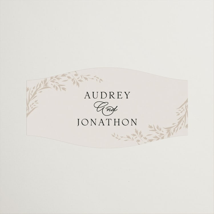 "Trailing Vines" - Wedding Favor Stickers in Almond by Erin L. Wilson - Front