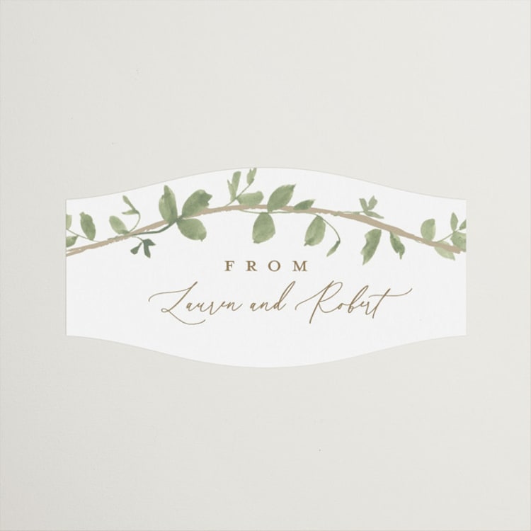 "Canopy" - Wedding Favor Stickers in Ivy by Everett Paper Goods - Front