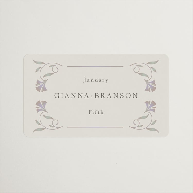 "Deco Nouveau" - Wedding Favor Stickers in Vanilla by lori jacobs wemple - Front