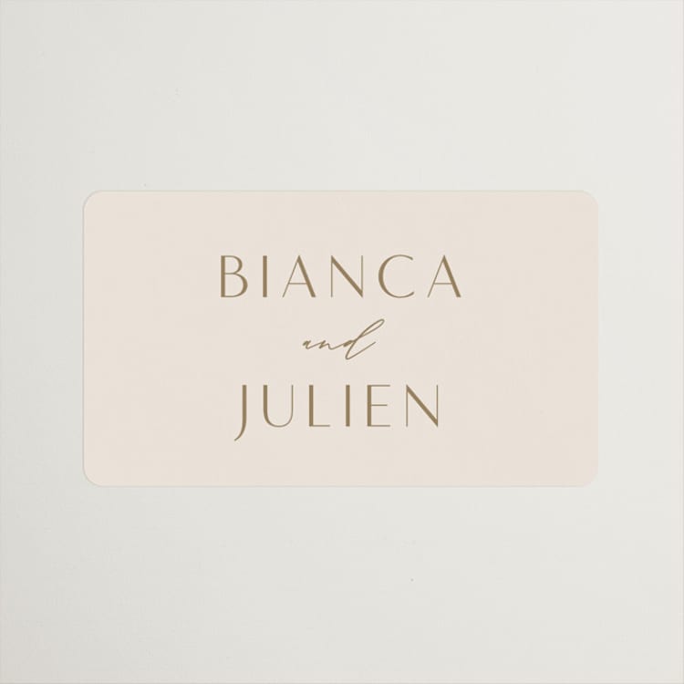 "Soleil" - Wedding Favor Stickers in Latte by Kristie Kern - Front