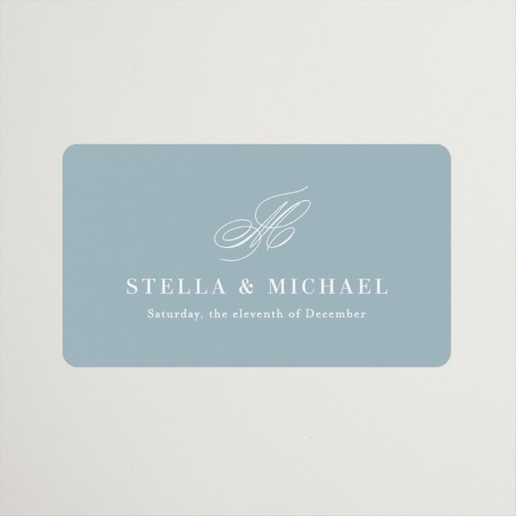 "Polished" - Wedding Favor Stickers in Powder Blue by Jennifer Postorino - Front