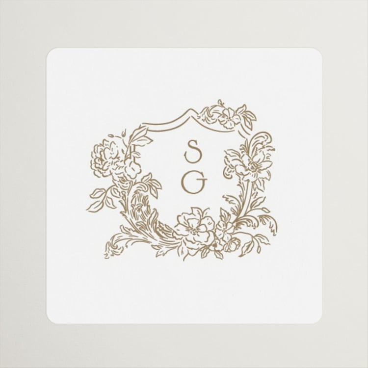 "Rococo" - Wedding Favor Stickers in Pearl by Jenna Holcomb - Front