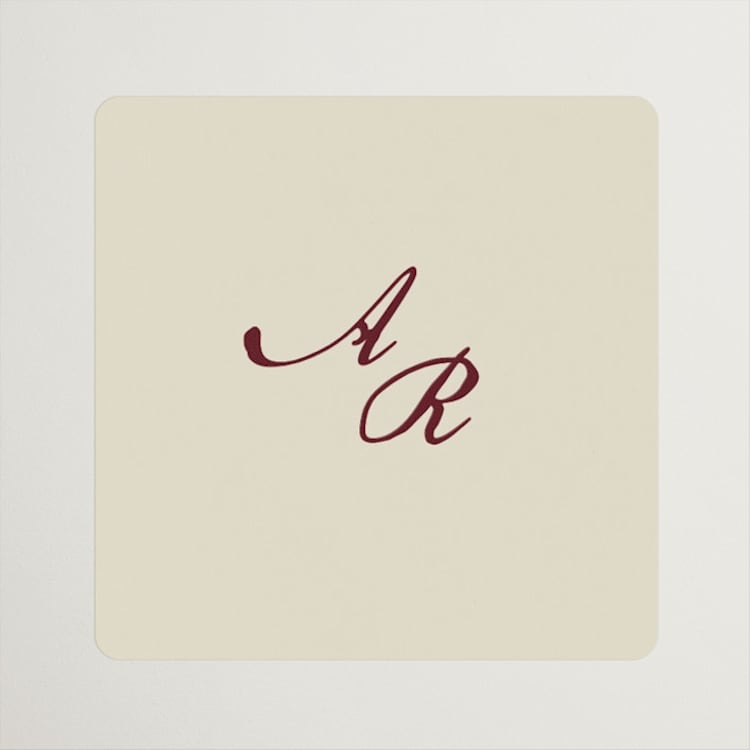 "Mughal Gardens" - Wedding Favor Stickers in Ivory by Sherley Ferreira - Front