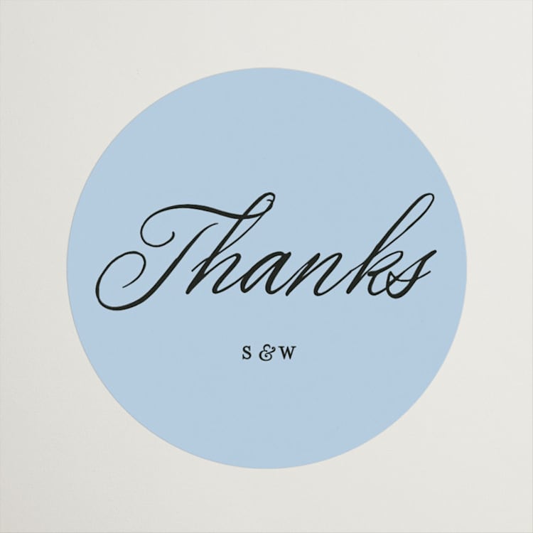 "Tarte Tatin" - Wedding Favor Stickers in Sky by Blustery August - Front