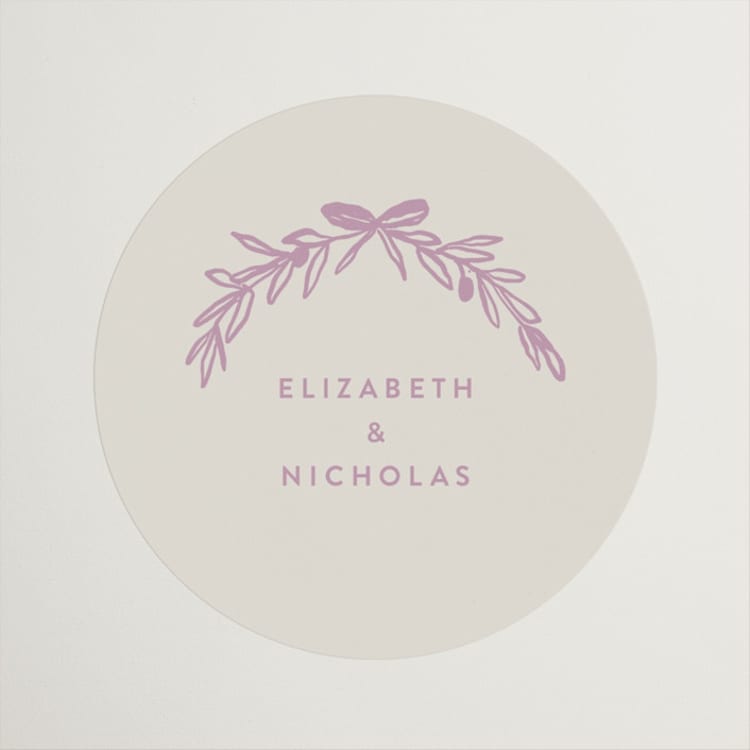 "Lavender Dreams" - Wedding Favor Stickers in Lilac Dreams by Design Lotus - Front