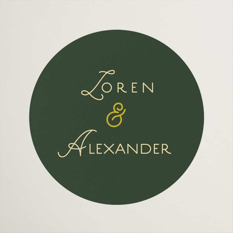 "grid" - Wedding Favor Stickers in Citrus by Angela Quan - Front